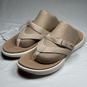 Coface Beige Comfort Sandals Womens Size 10 Adjustable Strap Slides